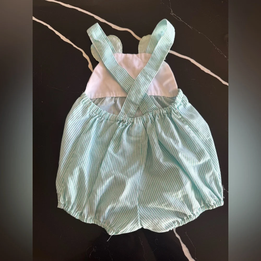 Vintage Striped‎ Baby Romper with Bunny Design